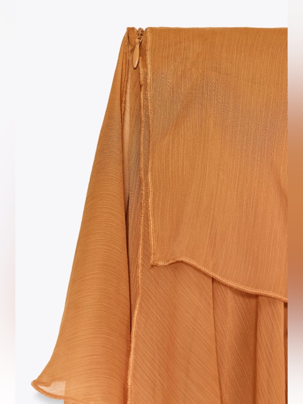 Zara Rust Tiered High-Low Ruffle Maxi Skirt - Picture 11 of 11